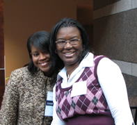 Photo of Chandra Caldwell with Nicole Taylor (left)
