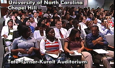 Photo of audience in Tate-Turner-Kuralt building auditorium