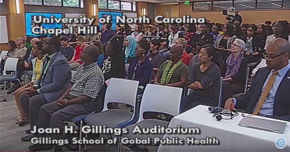 Photo of audience at the Audience at the Joan Heckler Gillings Auditorium