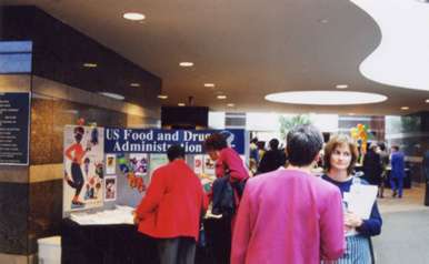 Participants viewed exhibits during breaks