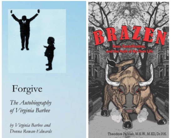 Covers of Virginia Barbee's autobiography Forgive and Theodore Parrish's memoir Brazen