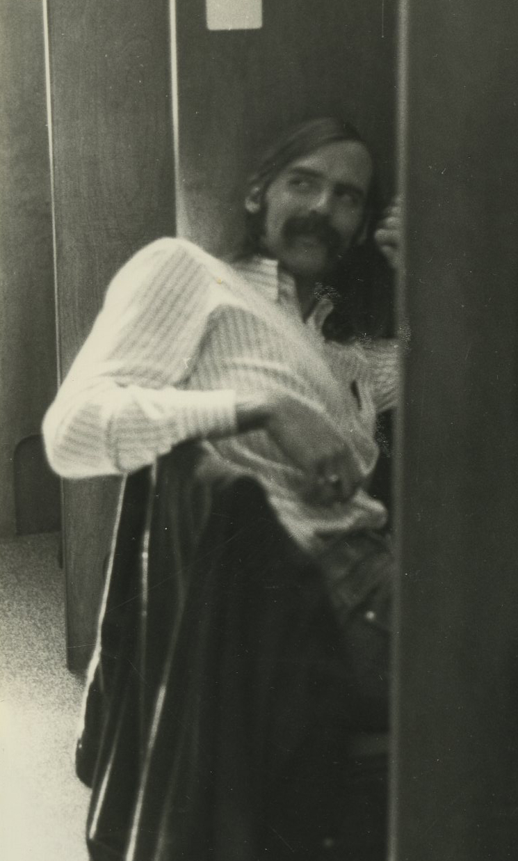 Photo of Tim Wilcosky in his study carrell in the EPID Students Room, Rosenau Hall